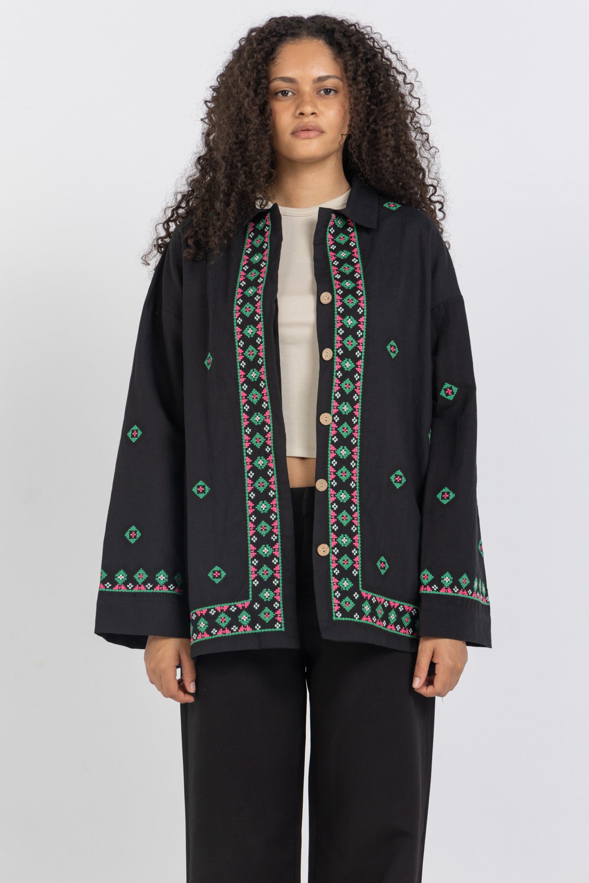 Image of Linen Bloom Long Jacket